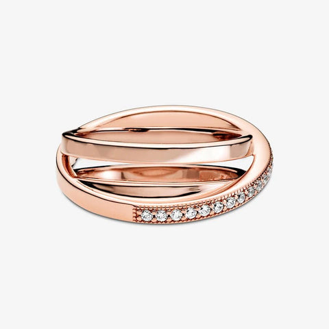 Boba Ring Rose Gold Crystals Luxury