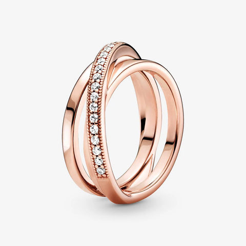 Boba Ring Rose Gold Crystals Luxury