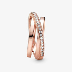 Boba Ring Rose Gold Crystals Luxury